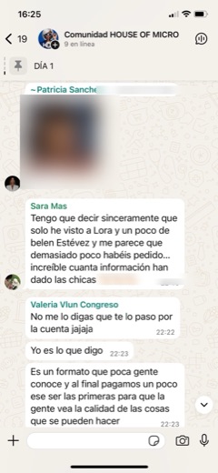 Mensaje del grupo de asistentes